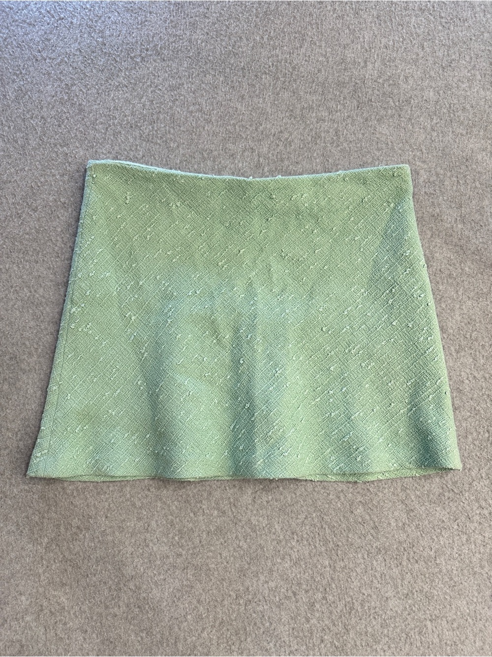 Zara Mint Green Tweed Textured Mini Skirt